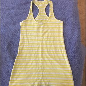 Lululemon tank, striped yellow and white
